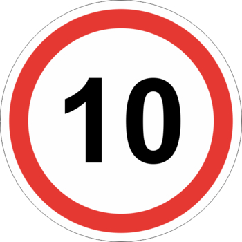 Знак 3.24 ограничение максимальной скорости (10 км/ч) - Дорожные знаки - Запрещающие знаки - vektorb.ru